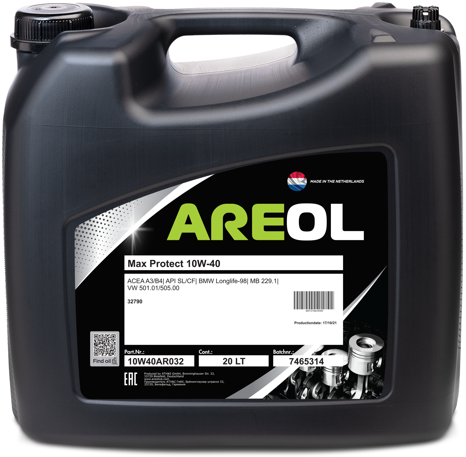 Motor Oil AREOL Max Protect 10W-40 20L