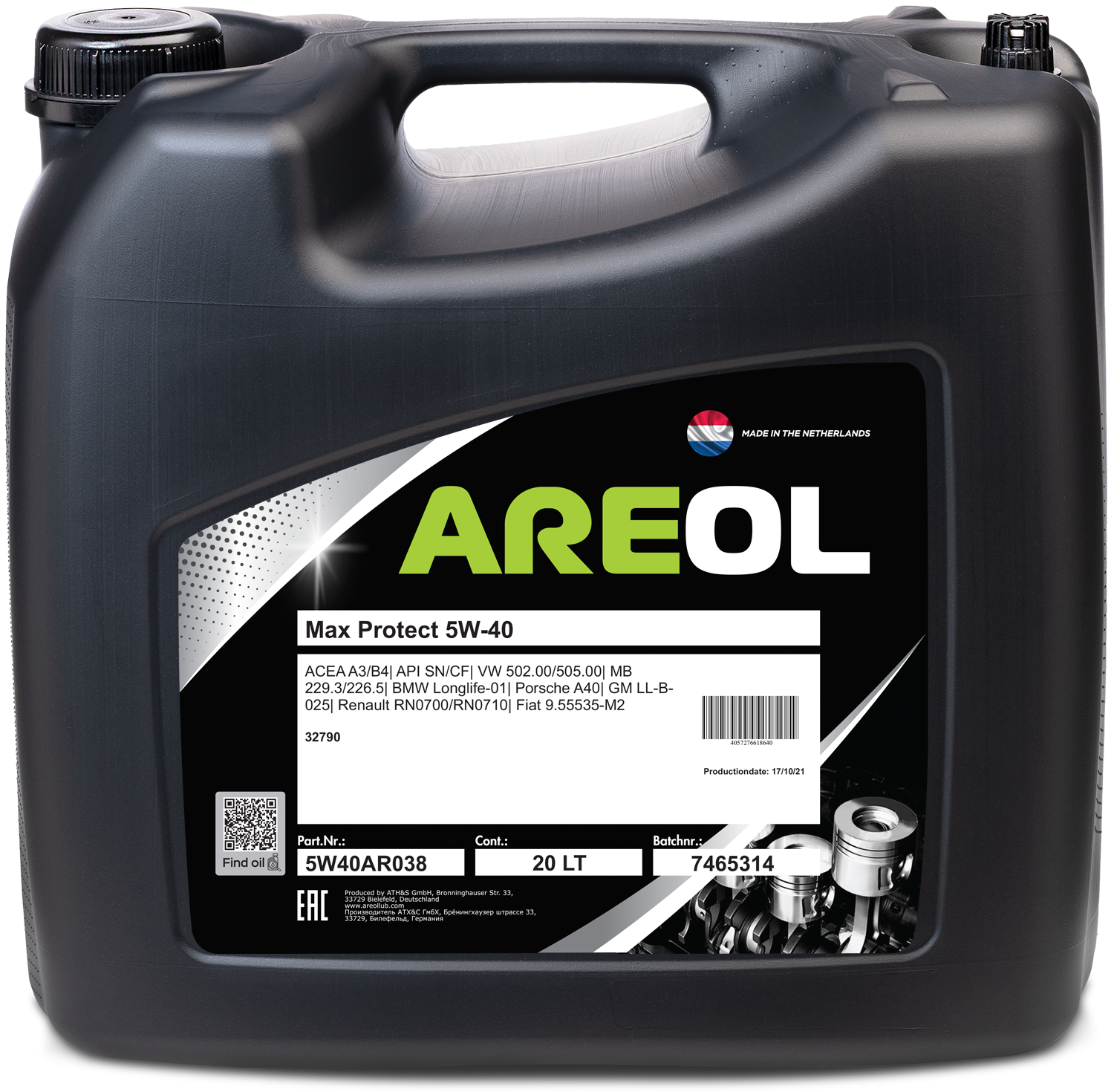 Motor Oil AREOL Max Protect 5W-40 20L