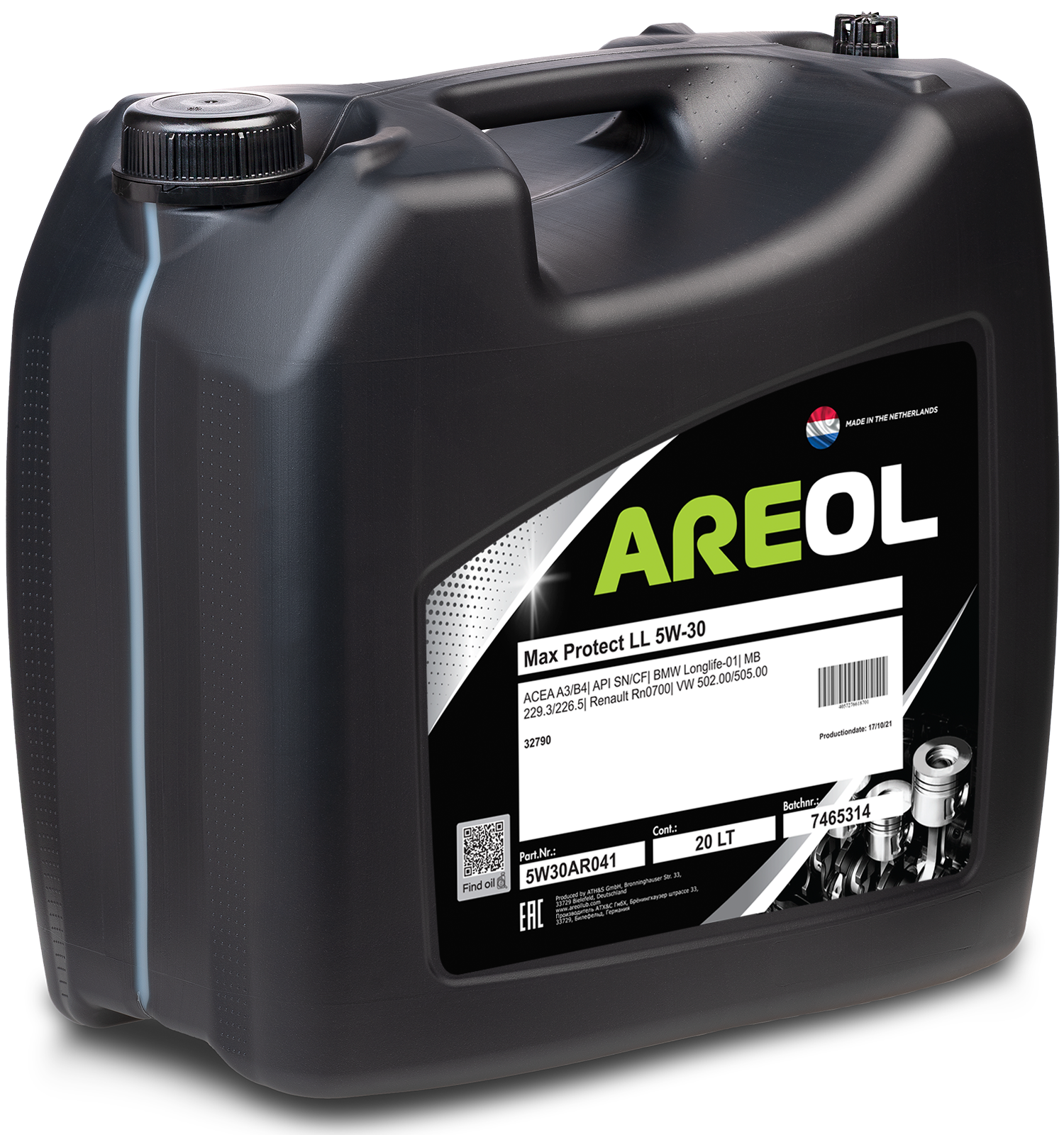 Motor Oil AREOL Max Protect LL 5W-30 20L